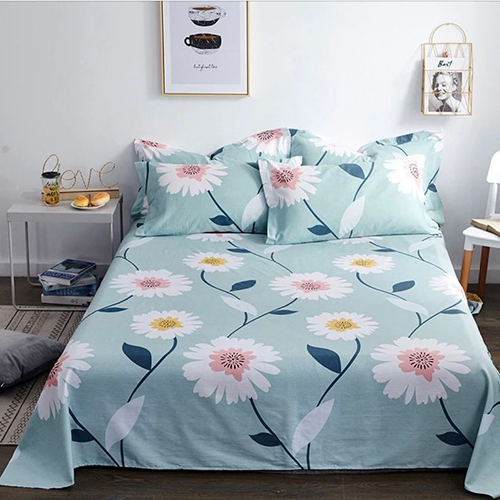 Queen Size Cotton Printed Bedsheet Set 2 Pillow Cases