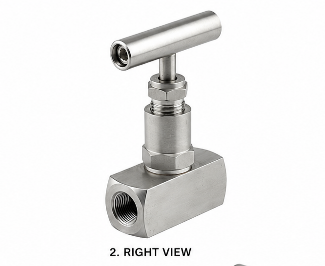 Stainless Steel Needle Valve - Threaded Connection, Silver Color, Galvanized Surface Treatment, Warranty Included