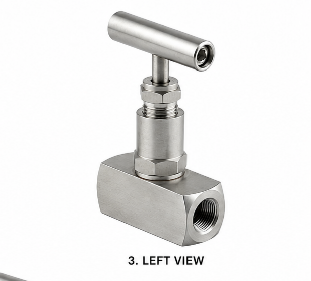 Stainless Steel Needle Valve - Threaded Connection, Silver Color, Galvanized Surface Treatment, Warranty Included