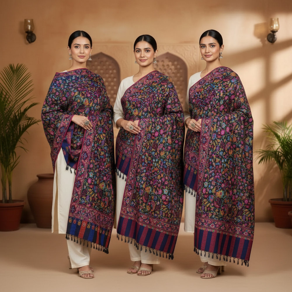 Cashmere Pashmina Hand Woven Kani Shawls