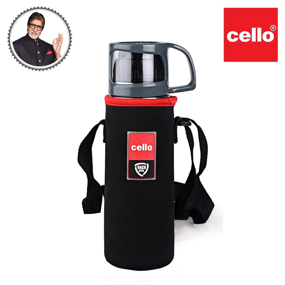 Cello Instyle Double Walled Flask with Thermal Jacket, Hot and Cold, 750ml, 1pc, Silver & Cello Swift Double Walled Flask Bottle