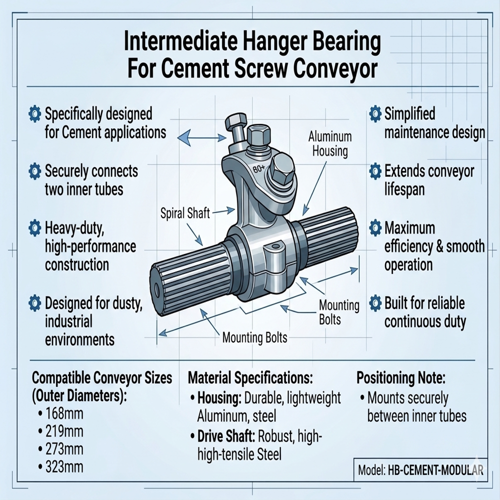 Intermediate Hanger Bearing For Cement Screw Conveyor