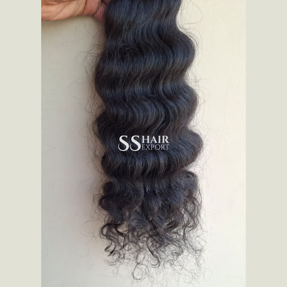 Curly Bulk Human Hair 18inch 100gm Per Bundle Indian Weaving Braiding