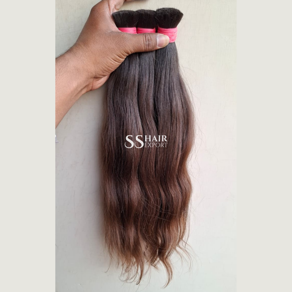 18inch Virgin Bulk Human Hair Indian Natural Black Hair For Wigs & Hair Extension