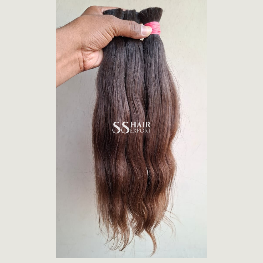 18inch Virgin Bulk Human Hair Indian Natural Black Hair For Wigs & Hair Extension