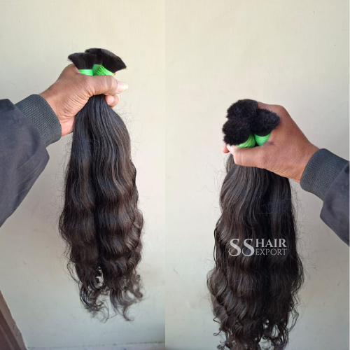 Bulk Hair Raw Human Hair For Micro Braiding Weaving No Weft 20inch