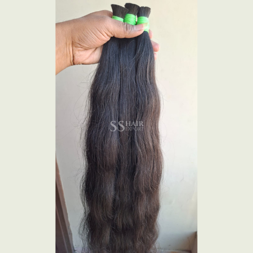 Bulk Human Hair 30inch Braiding Indian Natural Black Weaving Hair 100GM