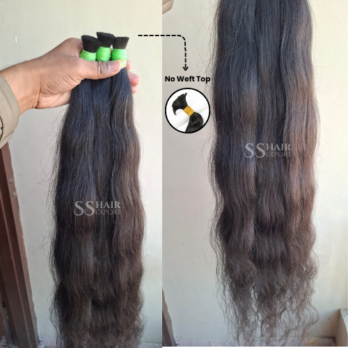 Bulk Human Hair 30inch Braiding Indian Natural Black Weaving Hair 100GM