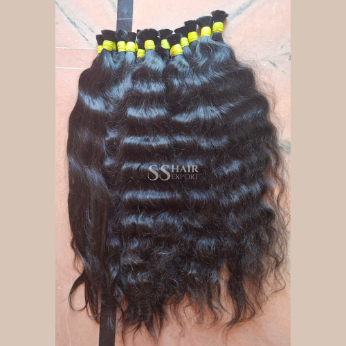 Raw Indian Bulk Hair For Micro Braiding Human Hair Extension Unweft Weaving