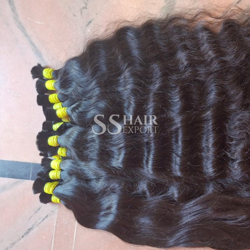 Raw Indian Bulk Hair For Micro Braiding Human Hair Extension Unweft Weaving