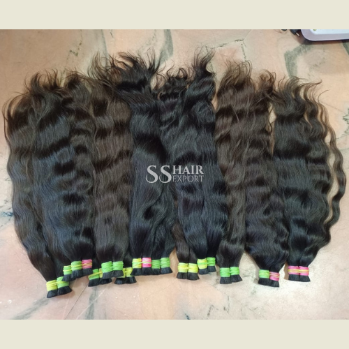 Indian Remy Virgin Bulk Human Hair Extension 10-36 100gm Natural Color Vendor