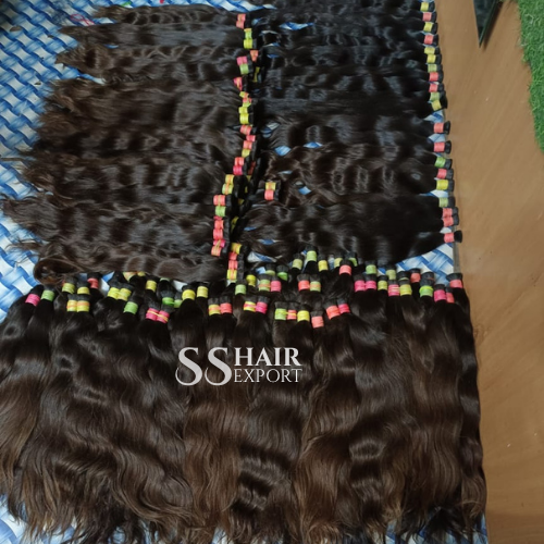 Virgin Indian Bulk human Hair 30inch Per 100gm Bundle Weaving Braids Supply