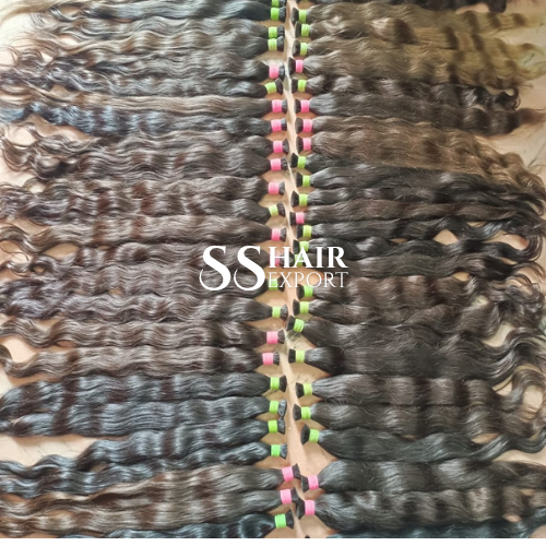 Virgin Indian Bulk human Hair 30inch Per 100gm Bundle Weaving Braids Supply