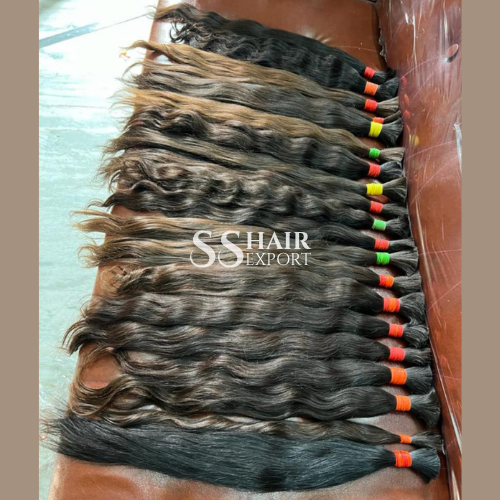 Virgin Indian Bulk human Hair 30inch Per 100gm Bundle Weaving Braids Supply