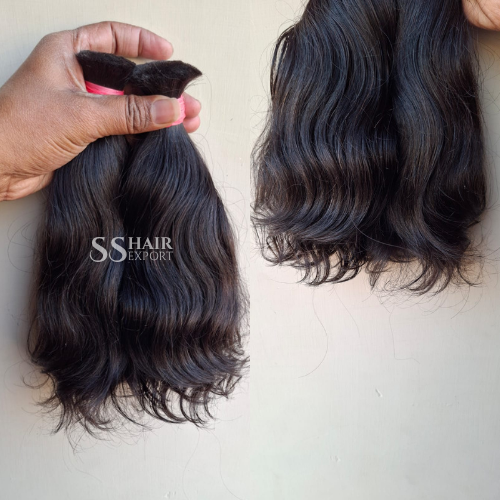 Indian Remy Bulk Human Hair Bundles With Full Density Double Drawn Wholesale