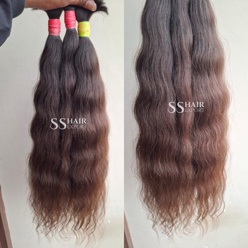 Virgin Bulk Human Hair Extensions Braids Indian Natural Weaving Supplier