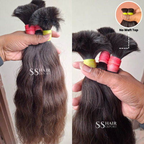 Virgin Bulk Human Hair Extensions Braids Indian Natural Weaving Supplier