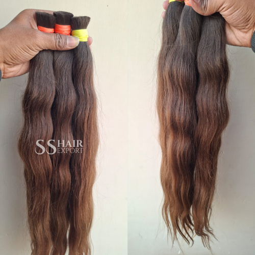Wavy Bulk Human Hair Extensions Braids Indian Natural Weaving Raw Virgin