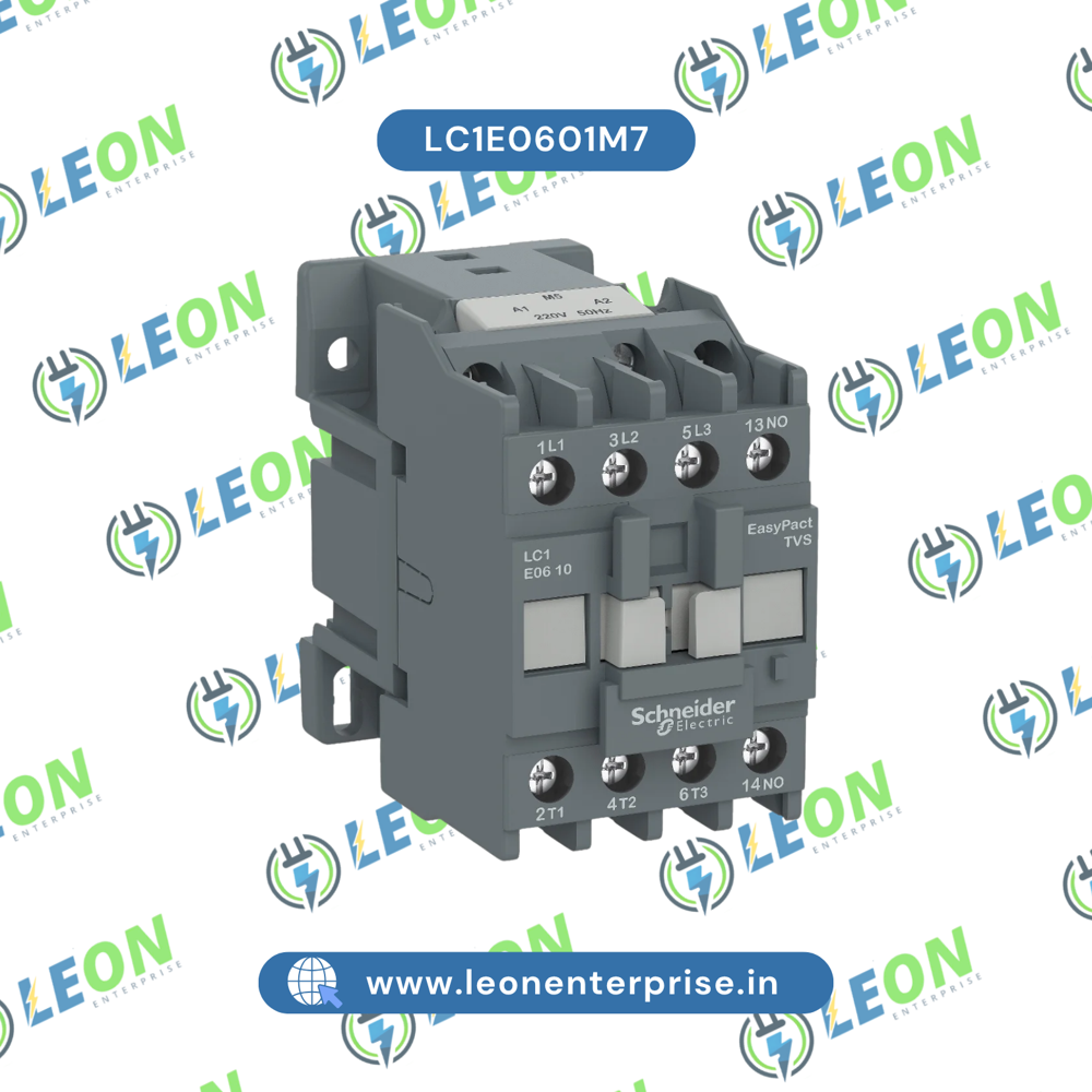 Schneider Electric Easy TeSys LC1E Power Contactor 6 A, 3 Pole, 220 V AC, 1 NC, AC3 Duty | LC1E0601M7