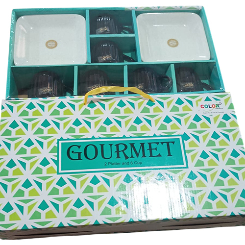 2 Platter And 6 Cup Set - Color: Different Available