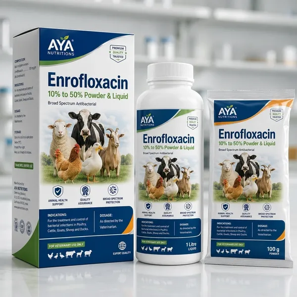 Enrofloxacin 10%-50% powder and liquid