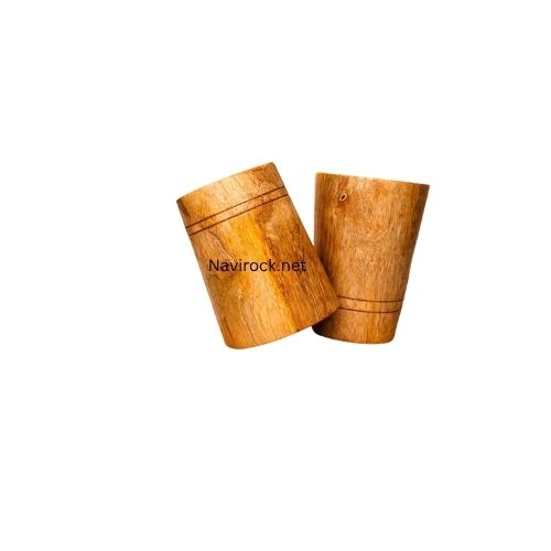 Vintage Style Wooden Drinkware Mug  Handcrafted Solid Wood Cup for Home & Kitchen