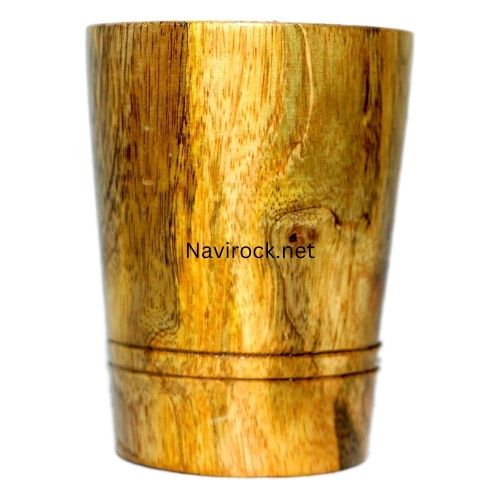 Vintage Style Wooden Drinkware Mug  Handcrafted Solid Wood Cup for Home & Kitchen