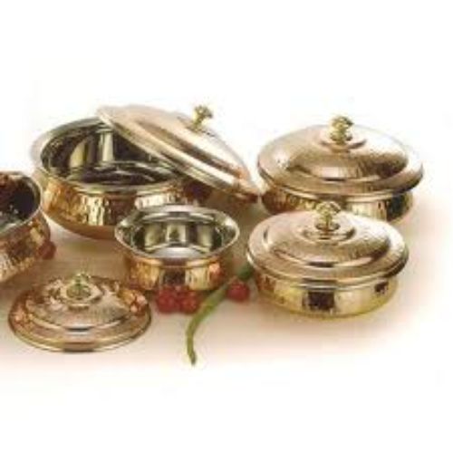 SERVING HANDI LID La Coppera Pure Bronze Metal Polish Finish Serving Handi with Lid