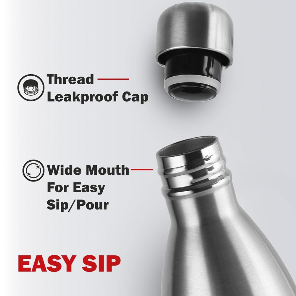 CELLO Swift Insulated Stainless Steel Flask Water Bottle for Daily Use 500 ml | ISI Certified Double Wall Vacuum Insulated 24 Hours Hot & Cold Thermos Water Bottle for School, Picnic, Gym & Travel