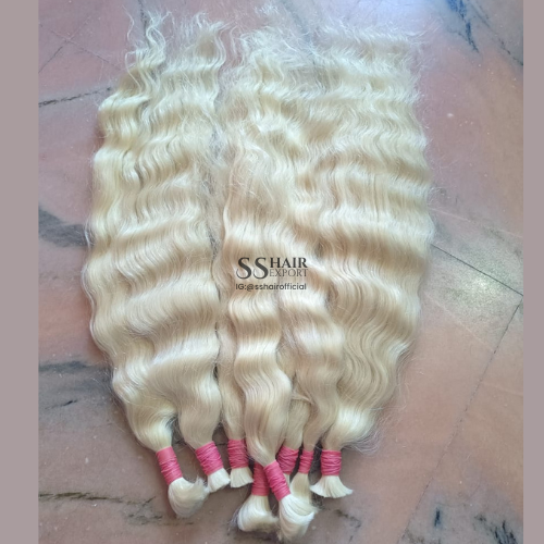 Blonde Bulk Human Hair Extension Braiding 24inch 100gm Weaving Vendors