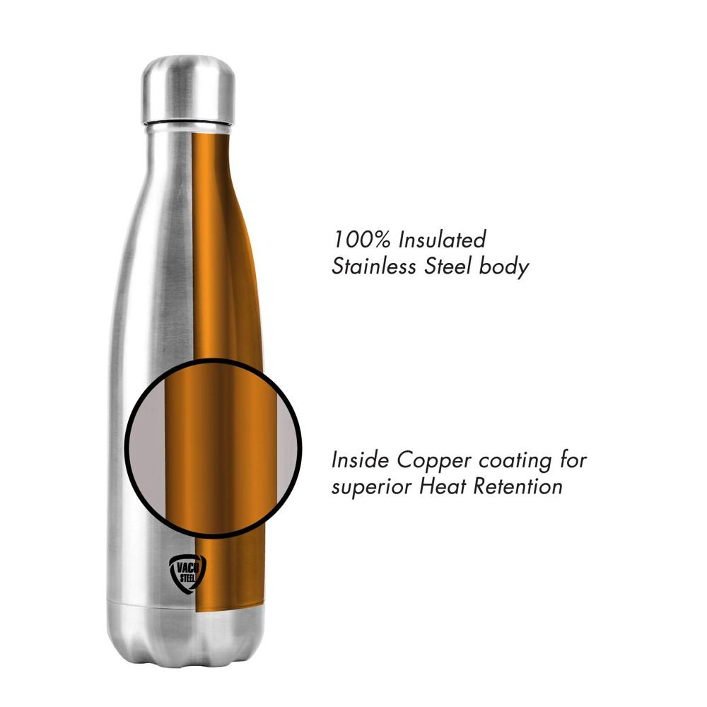CELLO Swift Insulated Stainless Steel Flask Water Bottle for Daily Use 750 ml | ISI Certified Double Wall Vacuum Insulated 24 Hours Hot & Cold Thermos Water Bottle for School, Gym, Picnic & Travel