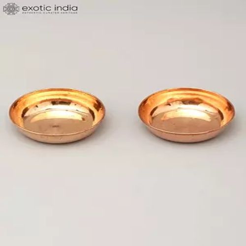 Handcrafted Pure Copper Hammered Restaurant-Style Finger Bowl and Soup Katori Set with Matching Underliner Plate