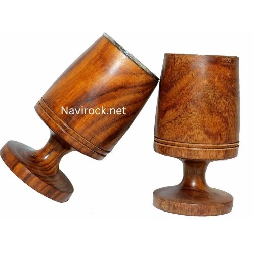 Handcrafted Wooden Beer Goblet Set of 2  Vintage Coffee & Bar Tankard Cups for Unisex Gift Ideas Tankard for Unisex, Vintage Bar Cup SET OF 2