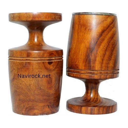 Handcrafted Wooden Beer Goblet Set of 2  Vintage Coffee & Bar Tankard Cups for Unisex Gift Ideas Tankard for Unisex, Vintage Bar Cup SET OF 2