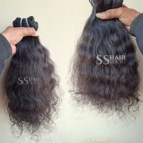 South Indian Temple Curly Hair Human Hair Bundles Weft Hair Extension