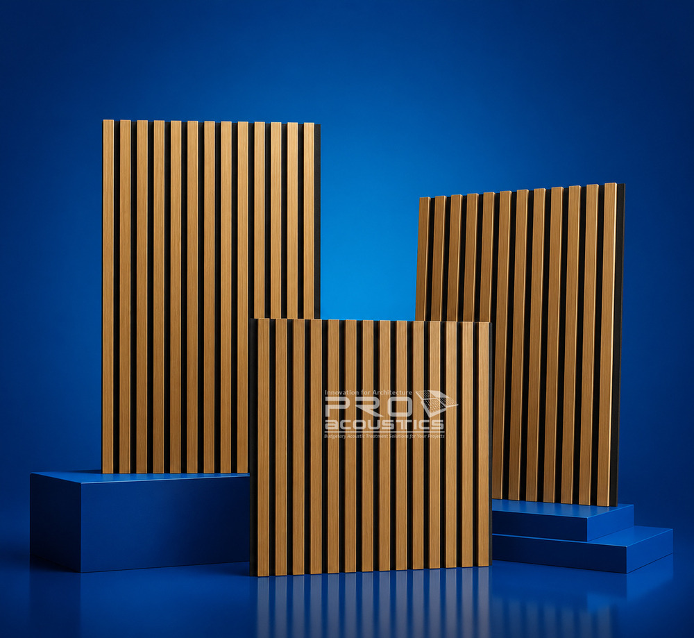 Auditorium Grooved Wooden slats Acoustic Panel