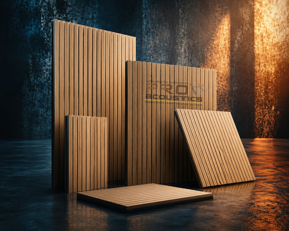 Auditorium Grooved Wooden slats Acoustic Panel