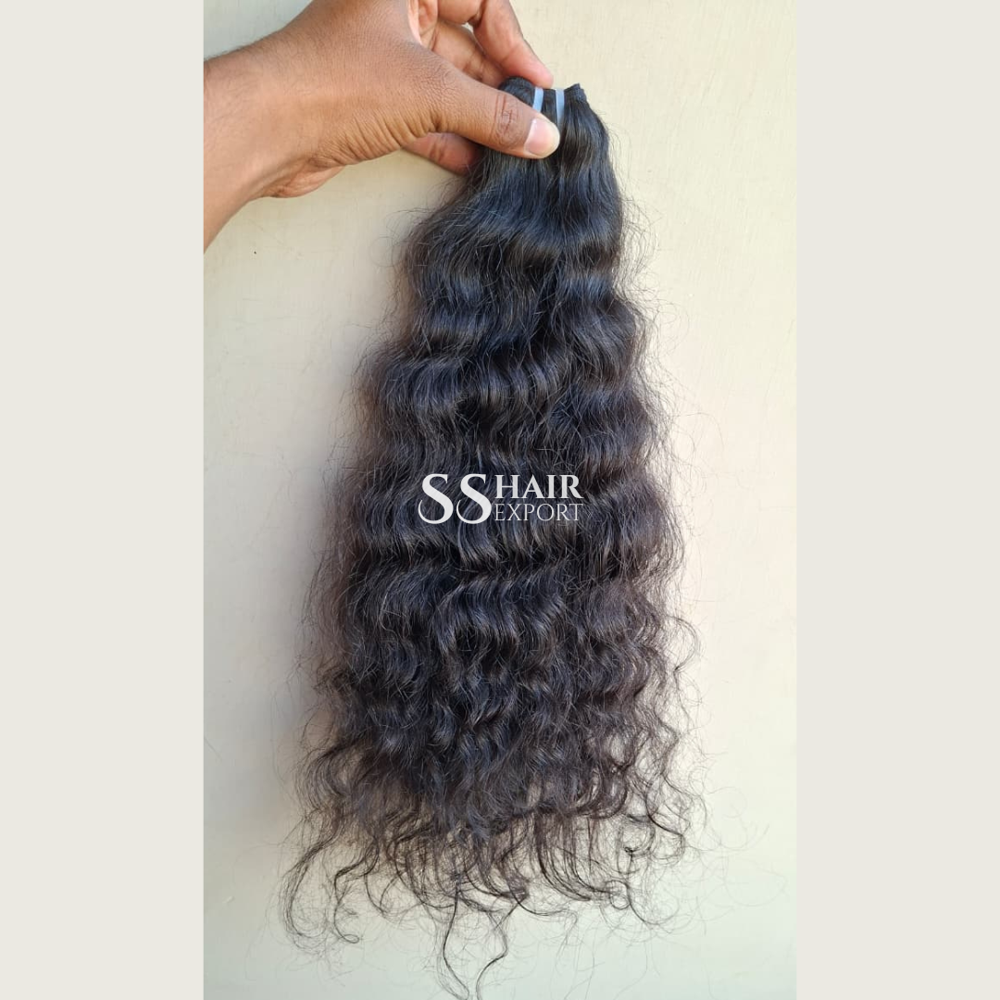 Curly Weft Hair Extensions Bundle Human hair for sew in Indian Exporter