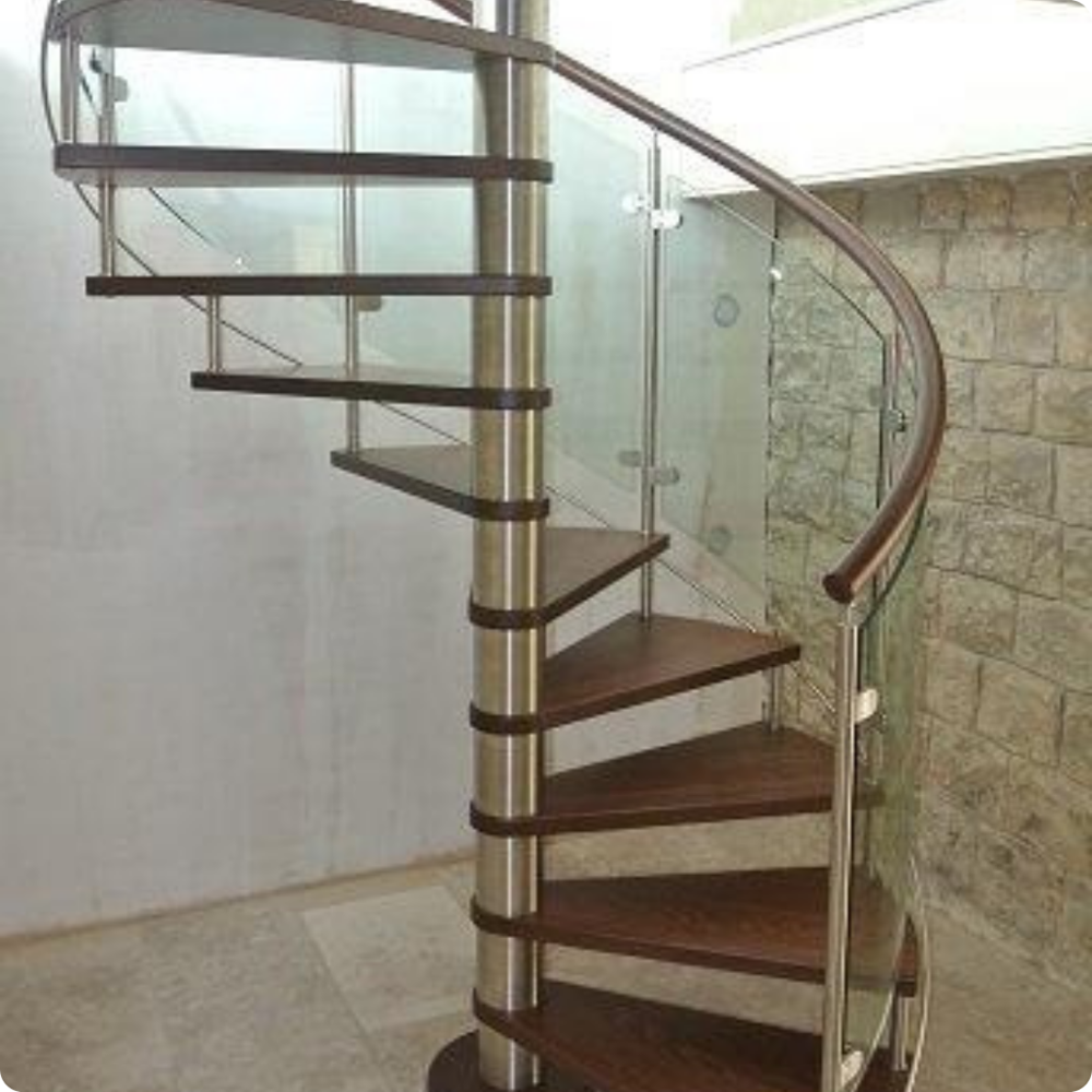 Designer Bend Glass Staircase Railing