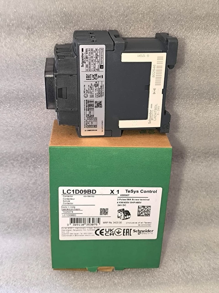 Lc1d09bd -24v Dc Contactor - Color: Black