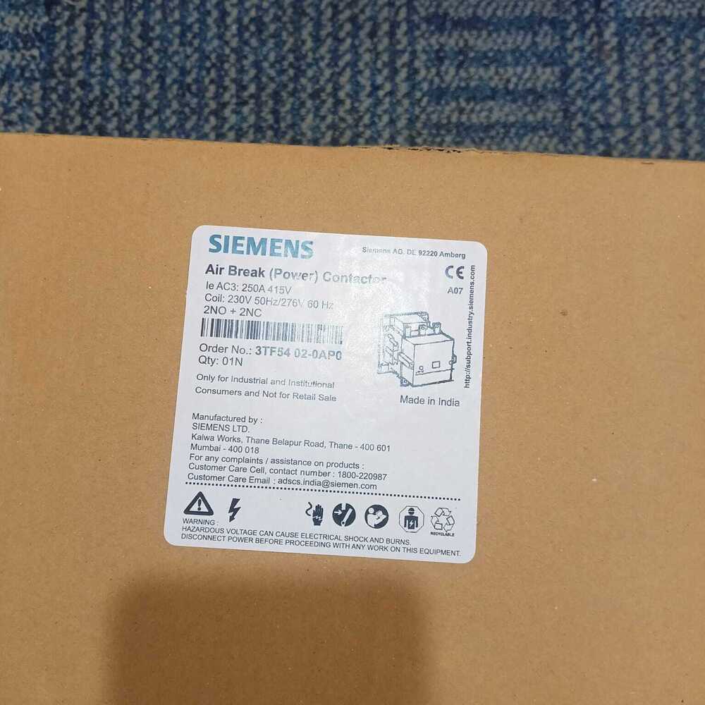Siemens 3tf54 Contactor - Application: Motor Control & Power Switching