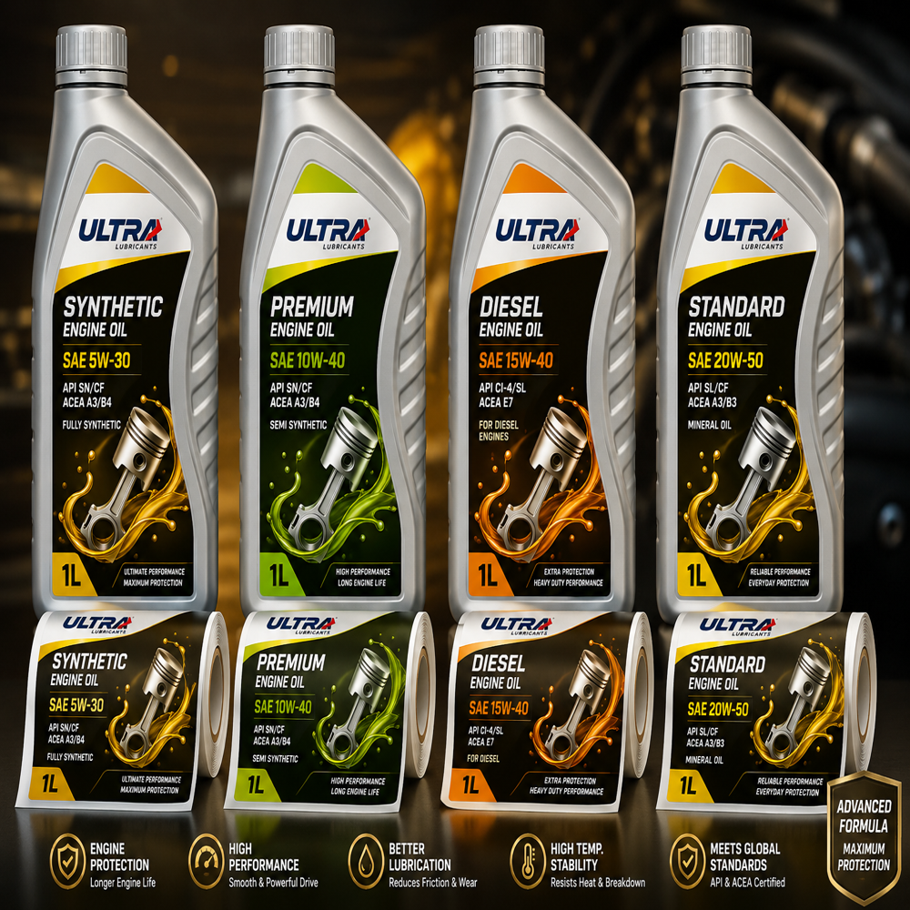 Printed Lubricant Oil Label