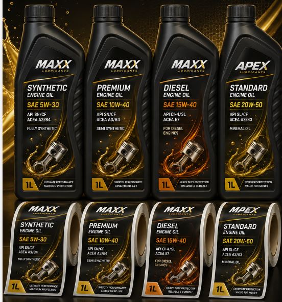 Printed Lubricant Oil Label