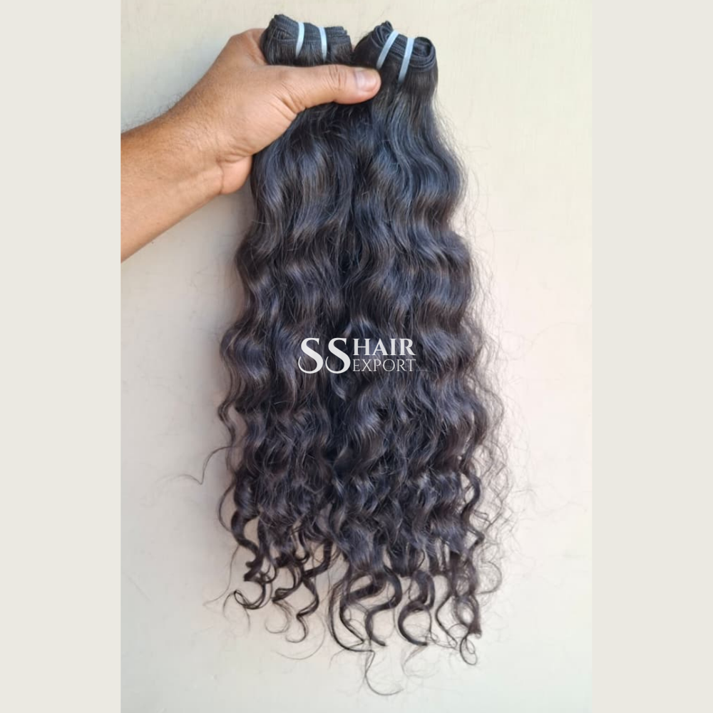 Curly Bundles Weave Human Hair Raw Indian Sew In Weft Extensions 24inch