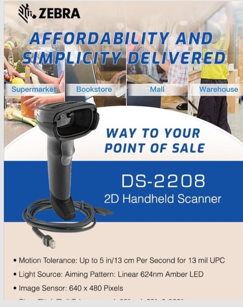 Zebra DS2208 2d USB Barcode Scanner