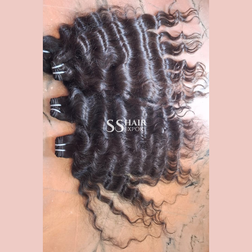 Curly Hair Weave Human Hair Sewn In Weaves Weft Bundles Indian Vendor