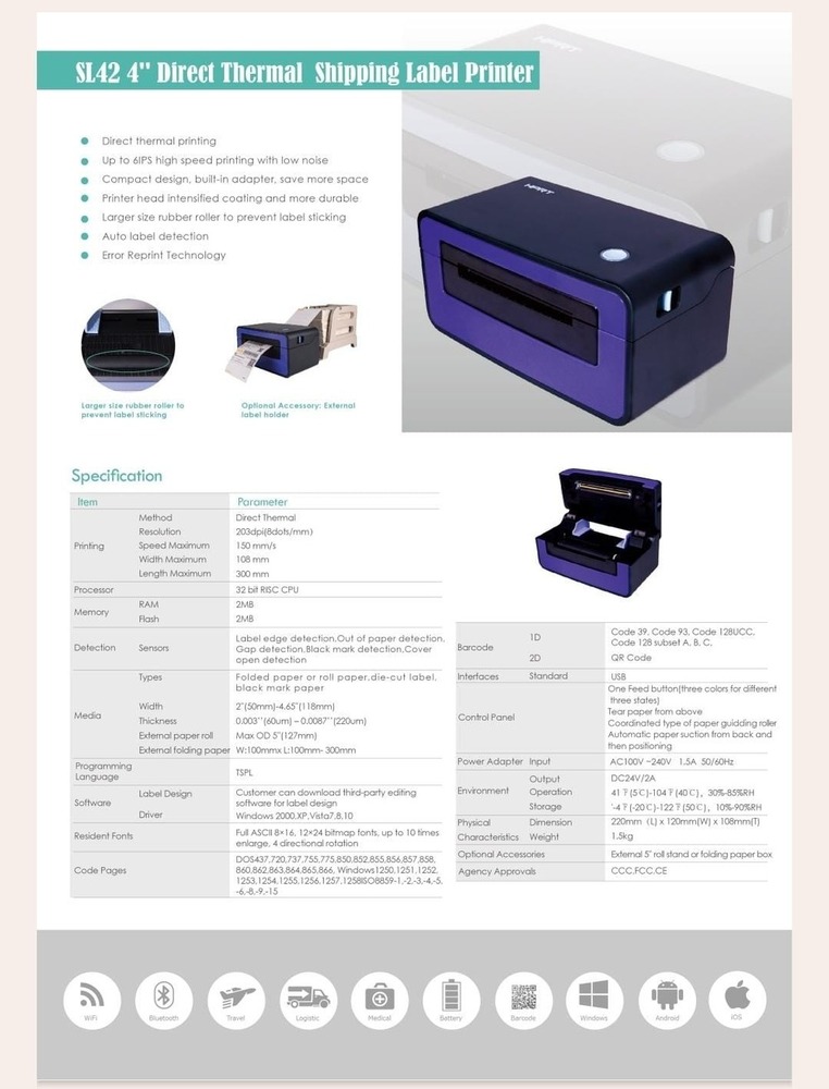HPRT SL-42 Direct Tharmal Printer