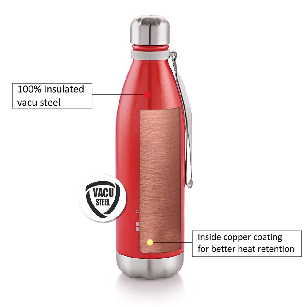 Cello Scout Stainless Steel Insulated Water Bottle with Wrist Strap | Double Walled Bottle | Leakproof | Ideal for Outdoor Activities, Office, Home & School, College 750 ML