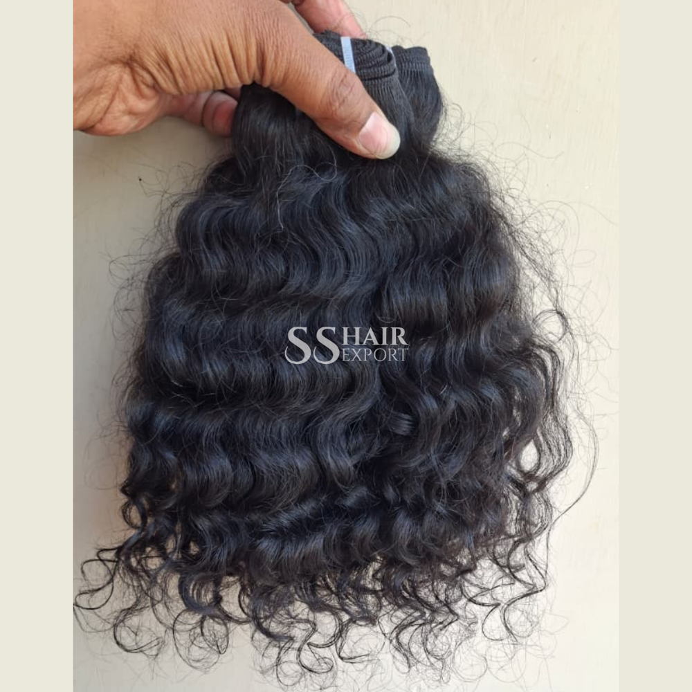 Curly Weft Hair Extensions Indian Virgin Human Hair Bundle Single donor