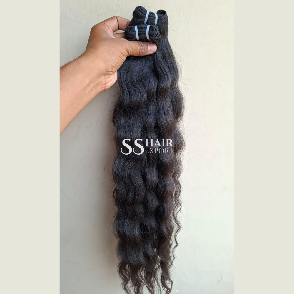 Curly Human Hair Extension Weft Bundles Supplier of Raw Natural Brown